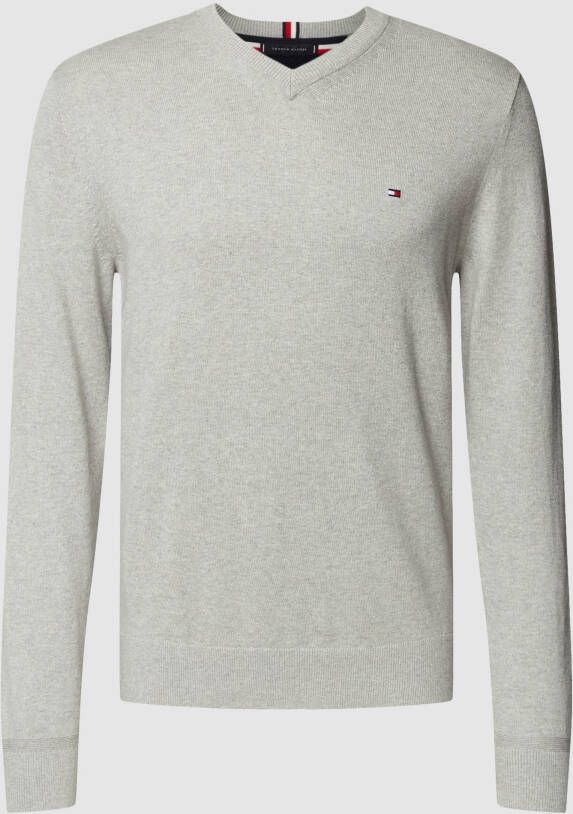 Tommy Hilfiger Gebreide pullover met logostitching model 'PIMA'