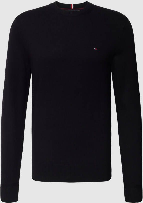 Tommy Hilfiger Gebreide pullover met logostitching model 'PIMA'