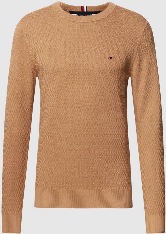 Tommy Hilfiger Gebreide pullover met structuurmotief model 'CROSS'