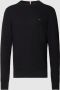 Tommy Hilfiger Zwarte Crewneck Sweater Geborduurde Vlag Black Heren - Thumbnail 1