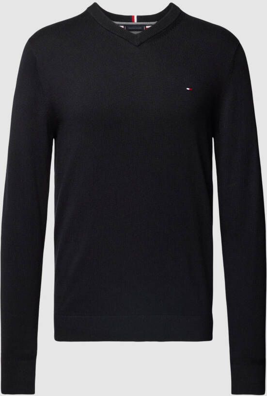 Tommy Hilfiger Gebreide pullover met logostitching model 'PIMA'