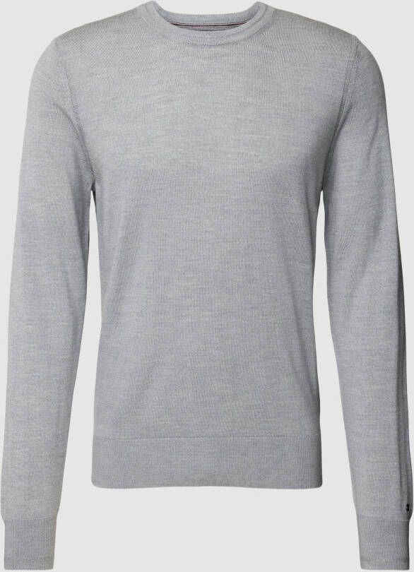 Tommy Hilfiger Tailored Gebreide pullover van lanawol model 'MERINO'
