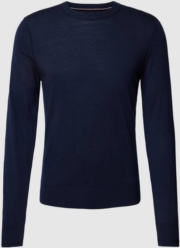 Tommy Hilfiger Tailored Gebreide pullover van lanawol model 'MERINO'