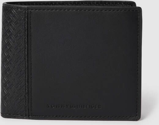 Tommy Hilfiger Elegante zwarte leren portemonnee voor heren Black Heren