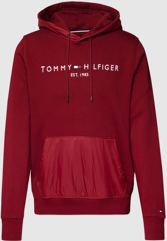 Tommy Hilfiger Heren Sweatshirt met capuchon en polar fleece voering Red Heren