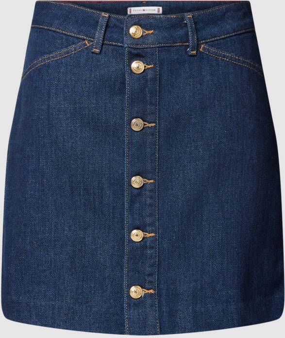 Tommy Hilfiger spijker mini rok donkerblauw Ww0Ww39021 1BJ Blauw Dames