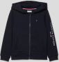 Tommy Hilfiger unisex sweatvest ESSENTIAL donkerblauw Katoen Capuchon 140 - Thumbnail 2
