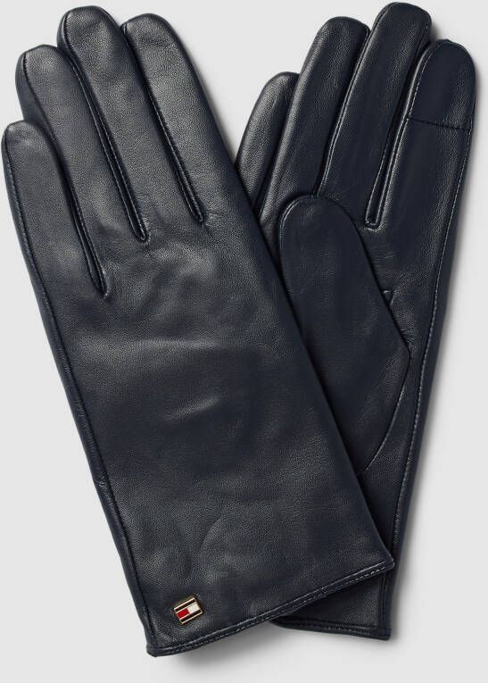 Tommy Hilfiger Leren handschoenen met labeldetail model 'Essential Flag'