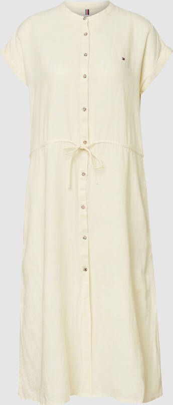 Tommy Hilfiger Midi-jurk van linnen met knoopsluiting