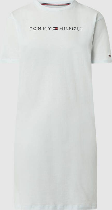 Tommy Hilfiger Nachthemd met verlaagde schoudernaden en logo opschrift