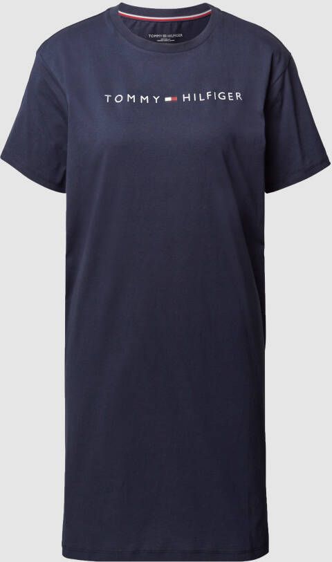 Tommy Hilfiger nachthemd met printopdruk donkerblauw