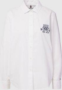 Tommy Hilfiger Overhemdblouse van katoen met labeldetails