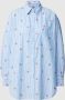 TOMMY HILFIGER Dames Blouses Cmd Stripe New Oversizd Co Shirt Lichtblauw - Thumbnail 3