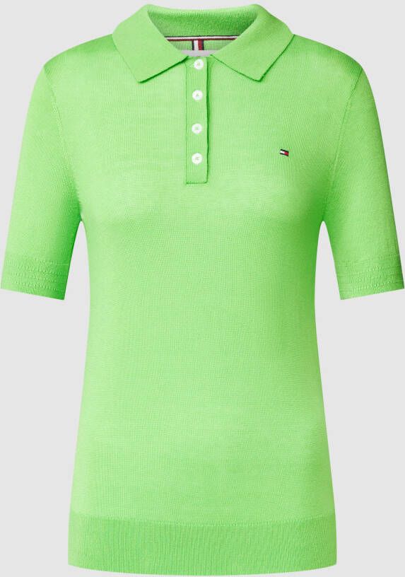 Tommy Hilfiger Trui met polokraag BUTTON POLO SS TOP in zachte fijntricotkwaliteit