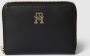 Tommy Hilfiger Damesportemonnee Zwart Rits Sluiting Contrast Details Black Dames - Thumbnail 1