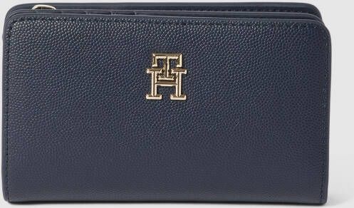Tommy Hilfiger Blauwe Damesportemonnee met Rits en Drukknoopsluiting Blue Dames