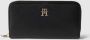 Tommy Hilfiger Zwarte portemonnee met rits en drukknoopsluiting Black Dames - Thumbnail 1