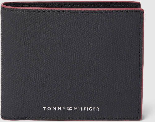 Tommy Hilfiger Heren Portemonnee Zwart Contrast Logo Black Heren