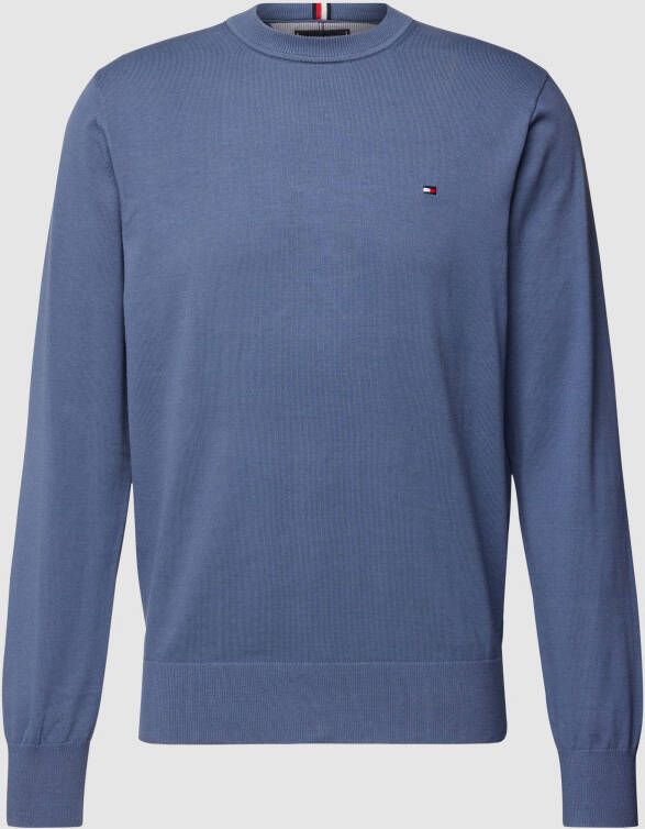 Tommy Hilfiger Pullover met labelstitching model 'Crew Neck Sweater'