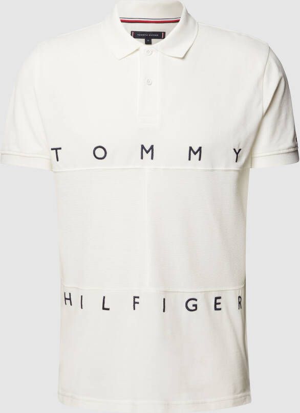 Tommy Hilfiger Regular fit poloshirt met labelstitching