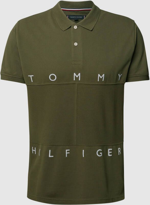 Tommy Hilfiger Regular fit poloshirt met labelstitching