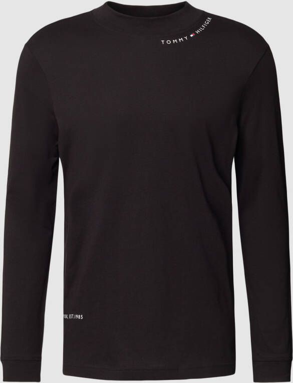 Tommy Hilfiger Shirt met lange mouwen en opstaande kraag model 'multi placement mock'