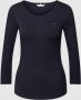 Tommy Hilfiger Shirt met 3 4-mouwen 1985 SLIM SLUB OPEN-NK 3 4 SLV met klein logoborduursel - Thumbnail 1