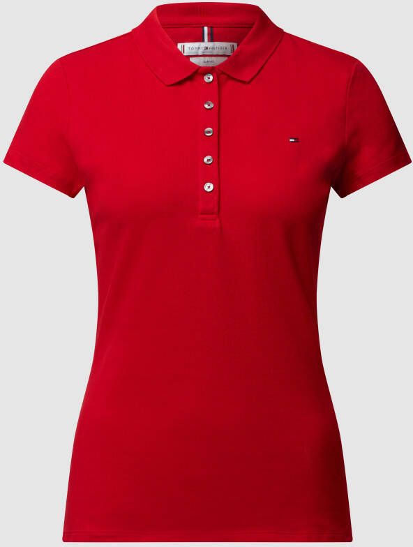 Tommy Hilfiger Poloshirt HERITAGE SHORT SLEEVE SLIM POLO met -merklabel op borsthoogte