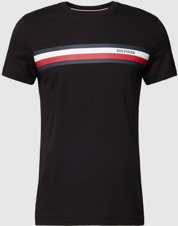 Tommy Hilfiger T-shirt MONOTYPE CHEST STRIPE met logo black