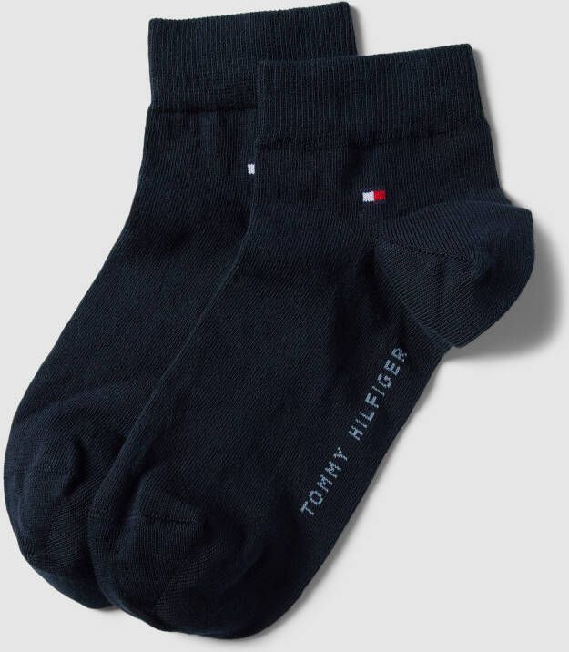 Tommy Hilfiger Sneakersokken met labeldetail in een set van 2 paar model '2ER QUARTER'