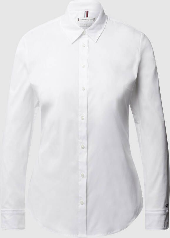 Tommy Hilfiger Overhemdblouse HERITAGE SLIM FIT SHIRT met -merklabel op de mouw