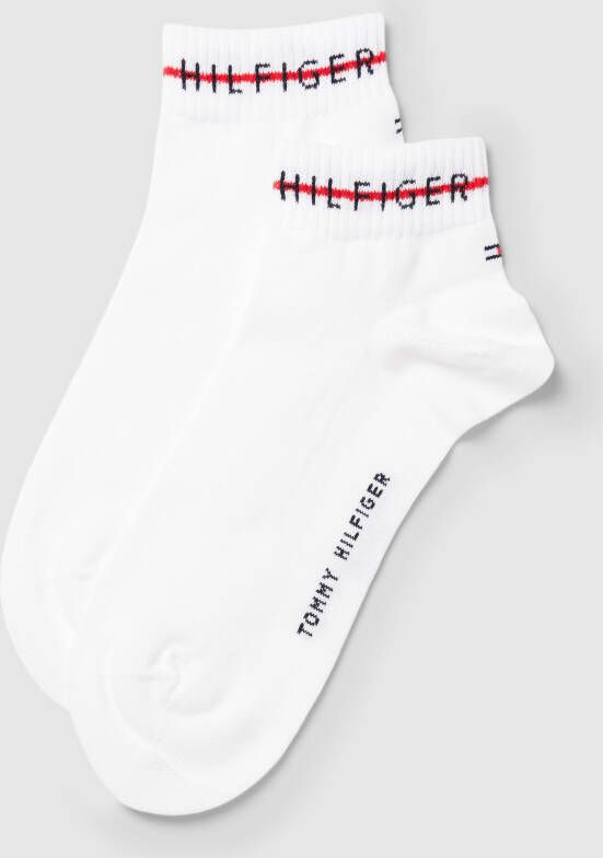Tommy Hilfiger Sokken met labeldetail in een set van 2 paar model 'MEN QUARTER 2P'