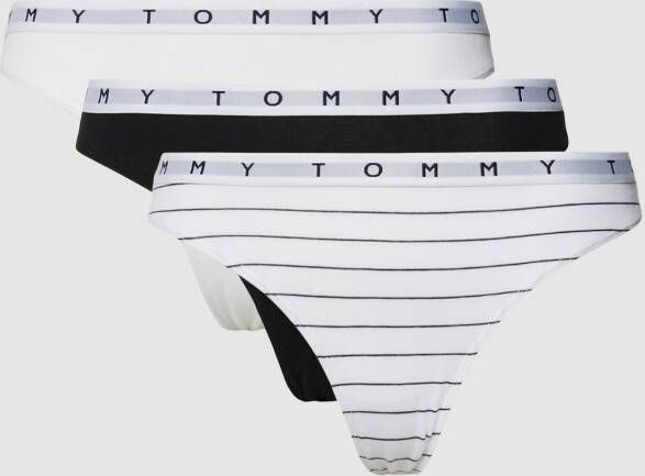 Tommy Hilfiger Underwear String 3P THONG PRINT met tommy hilfiger merklabel (3 stuks Set van 3)