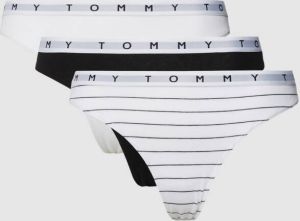 Tommy Hilfiger Underwear String 3P THONG PRINT met tommy hilfiger merklabel (set 3 stuks Set van 3)