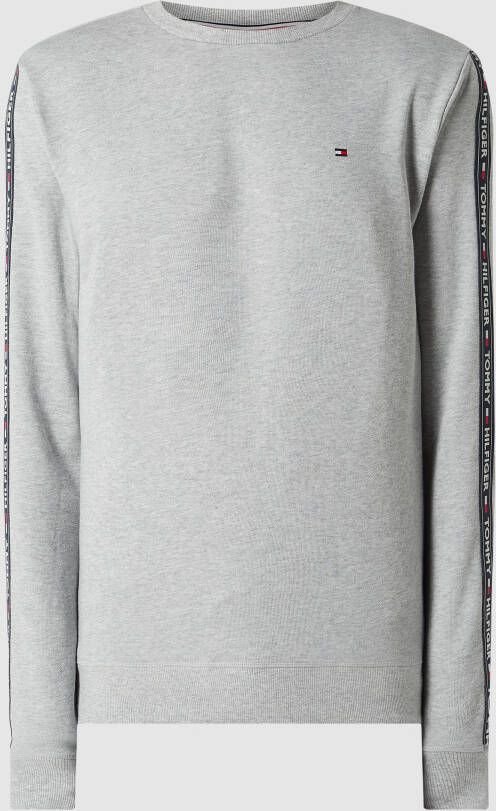 Tommy Jeans Logo Sweatshirt Rechte pasvorm Ronde hals Lange mouwen Gray Heren