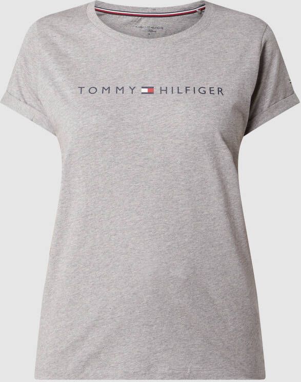 Tommy Hilfiger T-shirt in melangelook met logoprint