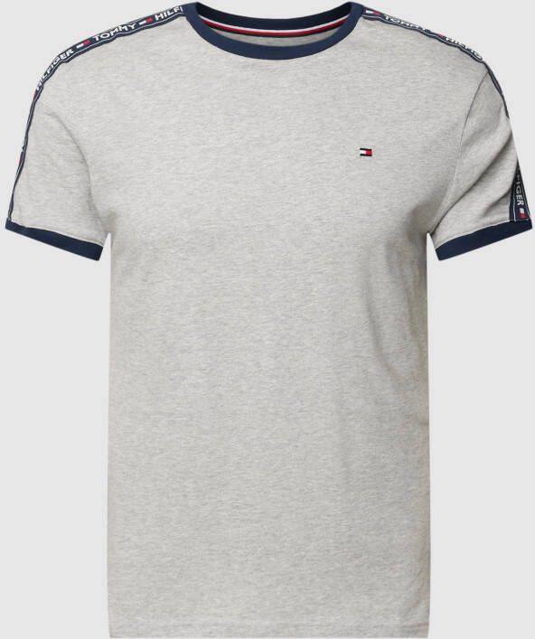 Tommy Hilfiger Logo Schouder T-Shirt Grijs Gray Heren