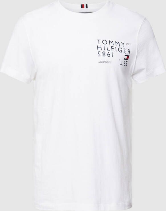 Tommy Hilfiger T-shirt met geribde ronde hals model 'BRAND LOVE'