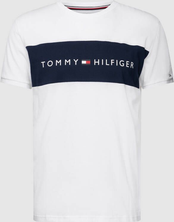 Tommy Hilfiger Underwear Shirt met ronde hals CN SS TEE LOGO FLAG met tommy hilfiger-logo-opschrift in colourblocking-dessin