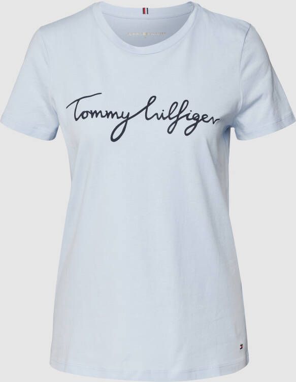 Tommy Hilfiger Shirt met ronde hals CREW NECK GRAPHIC TEE met speels -logo-opschrift