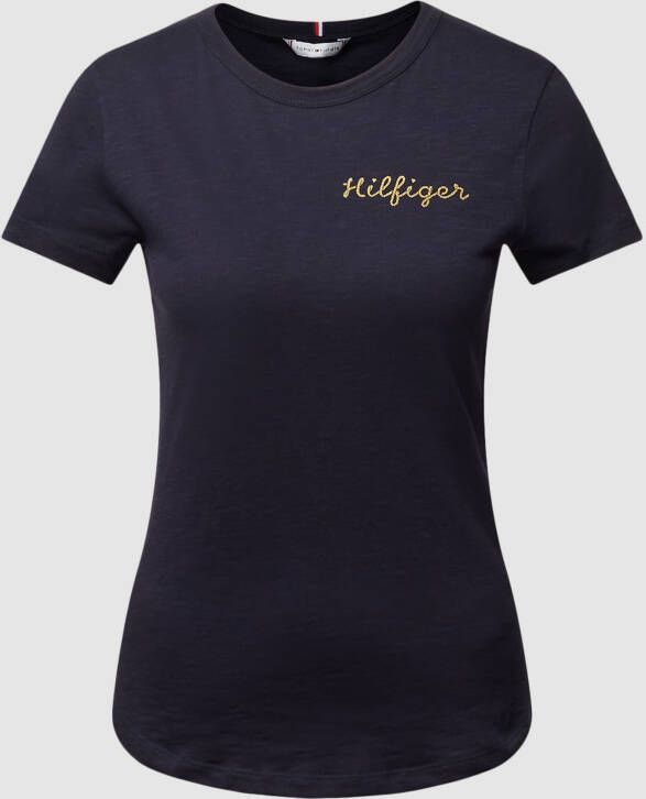 Tommy Hilfiger T-shirt met labelprint model 'SLIM GOLD HILFIGER'
