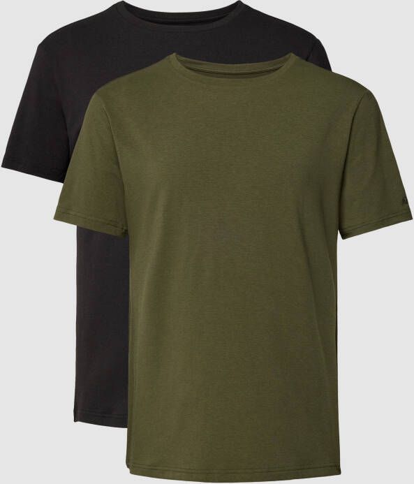 Tommy Hilfiger T-shirt met labelstitching in een set van 2 stuks