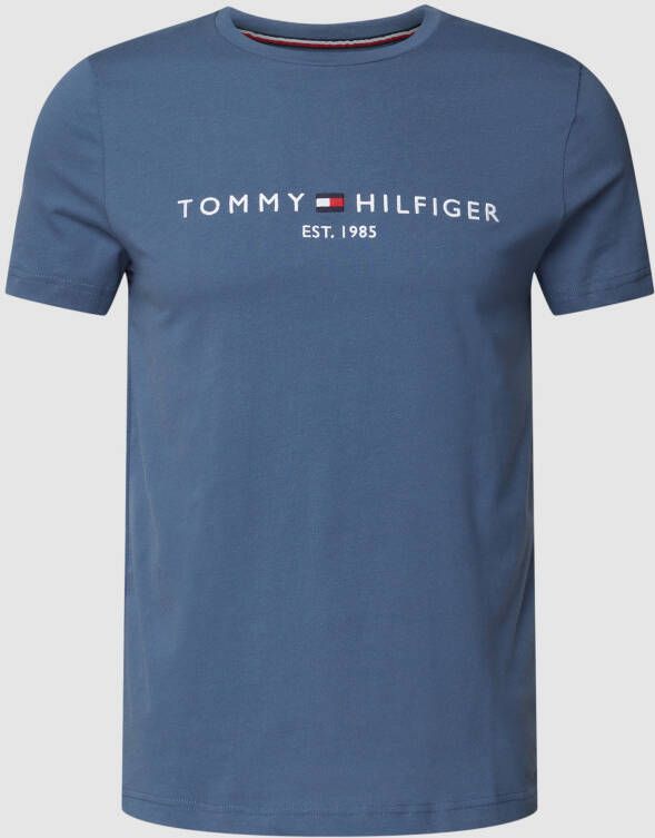 Tommy Hilfiger T-shirt met labelstitching model 'Tommy LOGO'