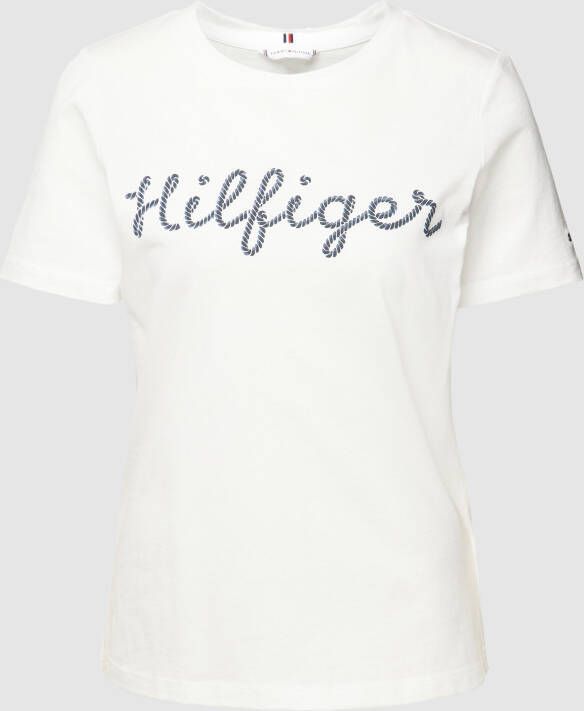 Tommy Hilfiger T-shirt REG ROPE PUFF PRINT C-NK SS met groot logo op de borst