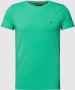 Tommy Hilfiger Groene T shirt Stretch Slim Fit Tee - Thumbnail 4
