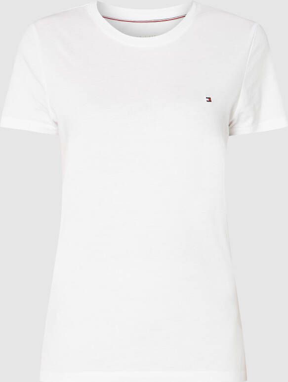 Tommy Hilfiger T-shirt van biologisch katoen met logoborduursel