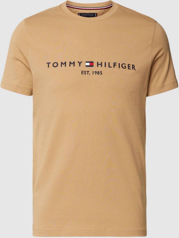 TOMMY HILFIGER Heren Polo's & T-shirts Tommy Logo Tee Khaki