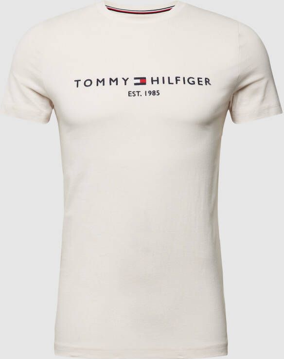 Tommy Hilfiger Tommy Logo T-shirt ecru Mw0Mw11797 AC0 Beige Heren