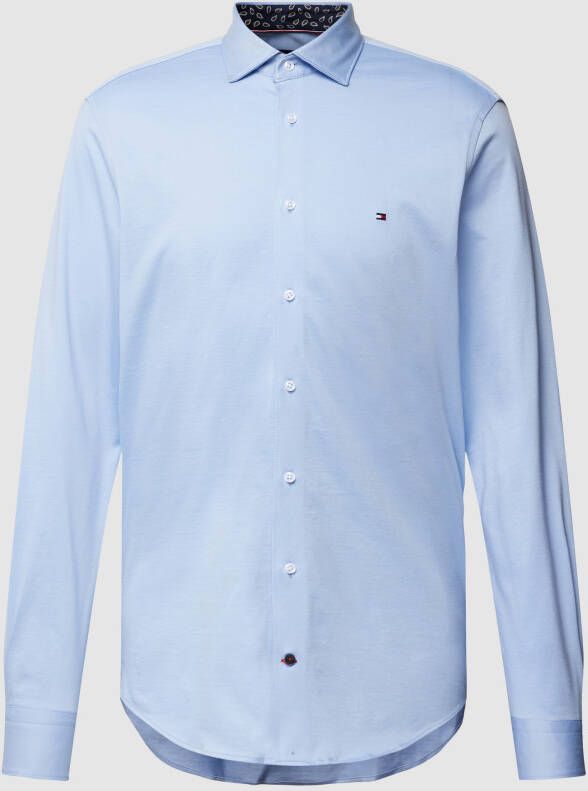 Tommy Hilfiger Tailored Slim fit zakelijk overhemd met labelstitching model 'SOLID'