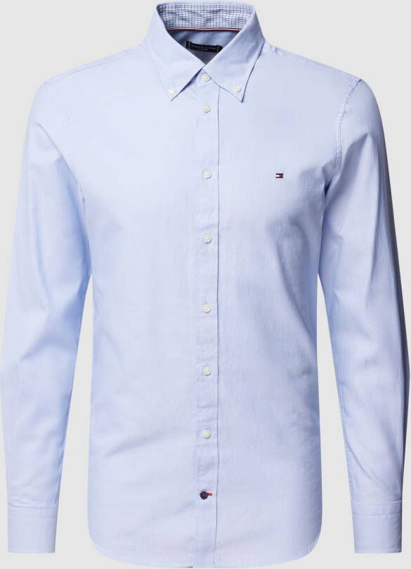 Tommy Hilfiger Tailored Slim fit zakelijk overhemd met labelstitching model 'SOLID OXFORD'